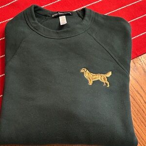 Kiel James Patrick Dark Green Sweater with Golden Dog Embroidery